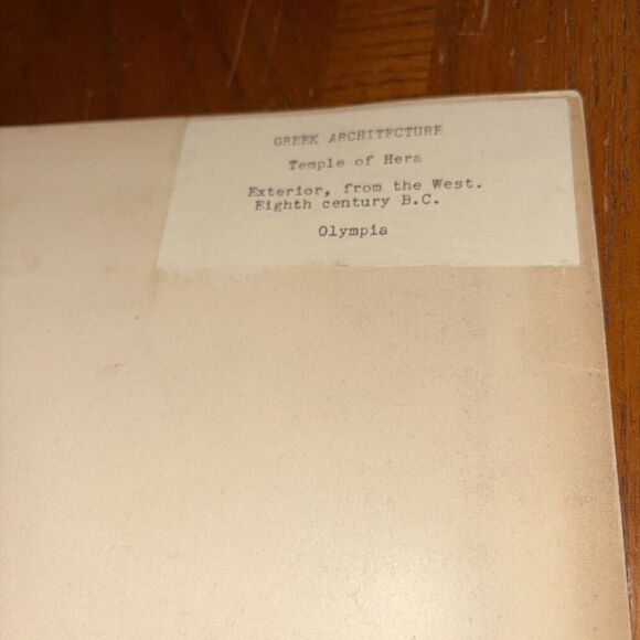 Vintage Temple of Hera Ruins in Olympia Greece Mounted Greek Architecture Photo - Picture 2 of 3